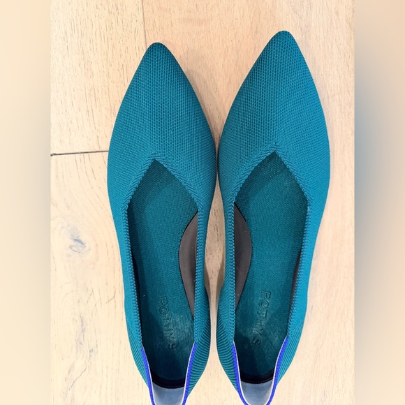 Rothy's Teal Flats with Blue Accents size 9 - Picture 2 of 7
